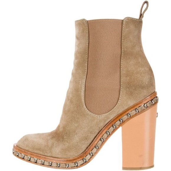 chanel chain link boots